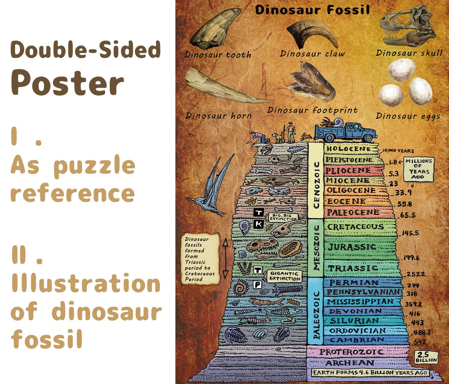 Dinosaur Puzzle 1000 Pieces for mature-themed  Vintage Jigsaw Puzzles Includes Major Dinosaur Groups  Animal Puzzle as Souvenir