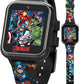 Accutime Kids Marvel Avengers Black Educational Touchscreen Smart Watch Toy For Girls, Boys, Toddlers - Selfie Cam, Learning Games, Alarm, Calculator, Pedometer And More (Model: Avg4597Az)