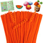 Giwrmu 100 Pieces Pipe Cleaners Chenille Stem, Reddish-Orange Pipe Cleaners Craft, Fuzzy Sticks Craft Supplies, Colored Pipe Cle