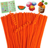 Giwrmu 100 Pieces Pipe Cleaners Chenille Stem, Reddish-Orange Pipe Cleaners Craft, Fuzzy Sticks Craft Supplies, Colored Pipe Cle