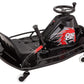 Razor Crazy Cart DLX - 24V Electric Drfting Go Kart - Enhanced Drift Bar  Brodie Knob Steering  Variable Speed  Up to 12 mph Black/Red