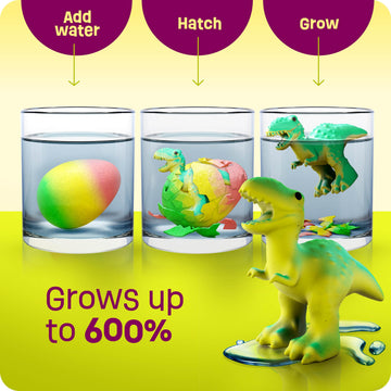 Dinosaur Hatching Surprise Eggs For Kids - 6 Pack - Grows 600% - Dino Egg Toys For Boys & Girls Age 3-8 - Gift Ideas, Party Favors, Stocking Stuffers For 3+ Year Old Boy - Gifts For Ages 3 4 5 6 7 8