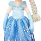 June Garden 30" XL Princess Soft Rag Doll Marina - Adorable Life Size Stuffed Doll in Blue Dress for Girls, Polyester Material