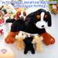 Hydren Nurturing Bernese Mountain Dog Plush Toy Set 15 Inch Nursing Mommy Dog Stuffed Animal With 4 Stuffed Magnetic Baby Puppie