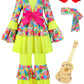Relibeauty Hippie Costume For Girls Disco Diva Costume For Girls Cute Halloween Costumes For Kids 70S 80S 60S Outfits Kids,150