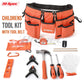 Hi-Spec 16pc Orange Kids Tool Kit Set & Child Size Tool Belt. Real Metal Hand Tools for DIY Building, Woodwork & Construction Le