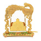 RAAVEE gifts Metal Laddu Gopal Jhula Palna for Laddu Gopal Ji, Nand Gopal Swing Palna with Peacock Design Decorative Showpiece,