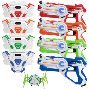 Kidzlane Laser Tag Set - 4 Players With Vest And Spider Target, Indoor/Outdoor Fun For Kids, Boys And Girls