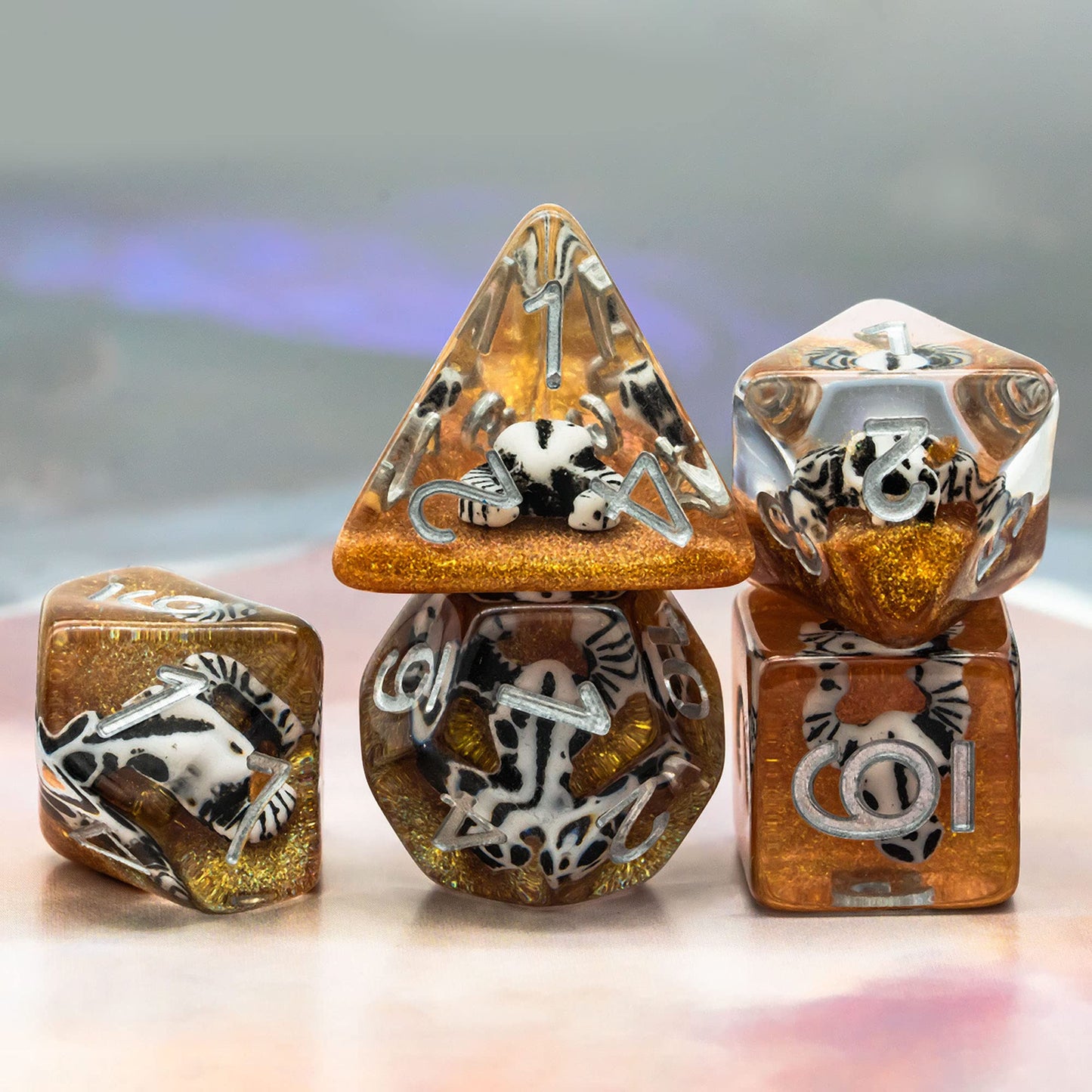 UDIXI 7 die DND Dice Set - Polyhedral D&D Dice for Role Playing Games, RPG Dice Set for Dungeons and Dragons MTG Pathfinder (Cow