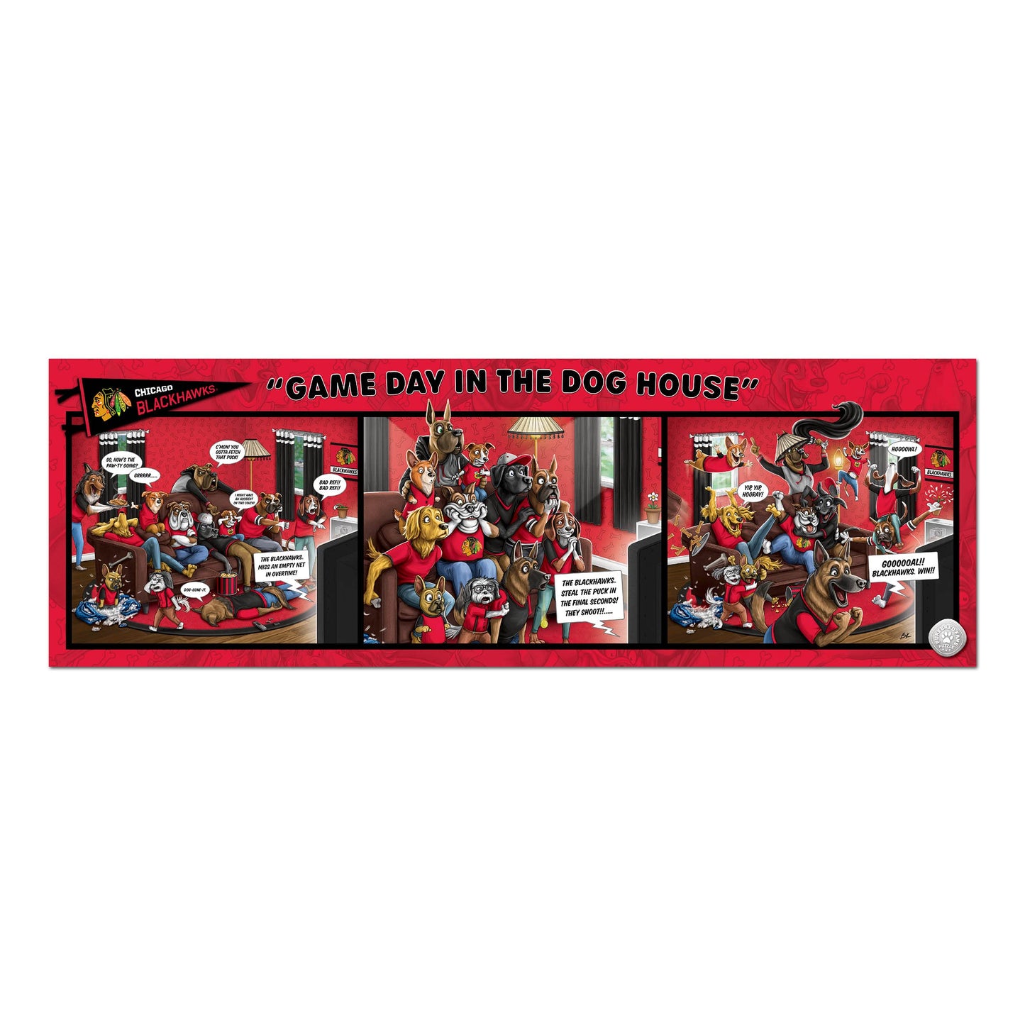 YouTheFan NHL Chicago Blackhawks 1000pc Puzzle - Team Colors, Cardboard, One Size, Model 2506371