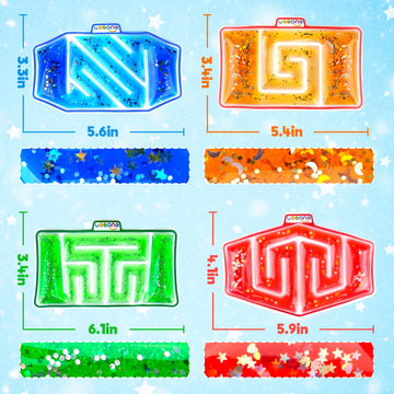Squishy Tube Sensory Fidget Toys For Kids: 4 Pack Sensory Toy Maze Filled With Colorful Goo, Glitter, Calming Toys For Children Teens With Autism, Adhd - Stress Anxiety Release Special Needs Classroom