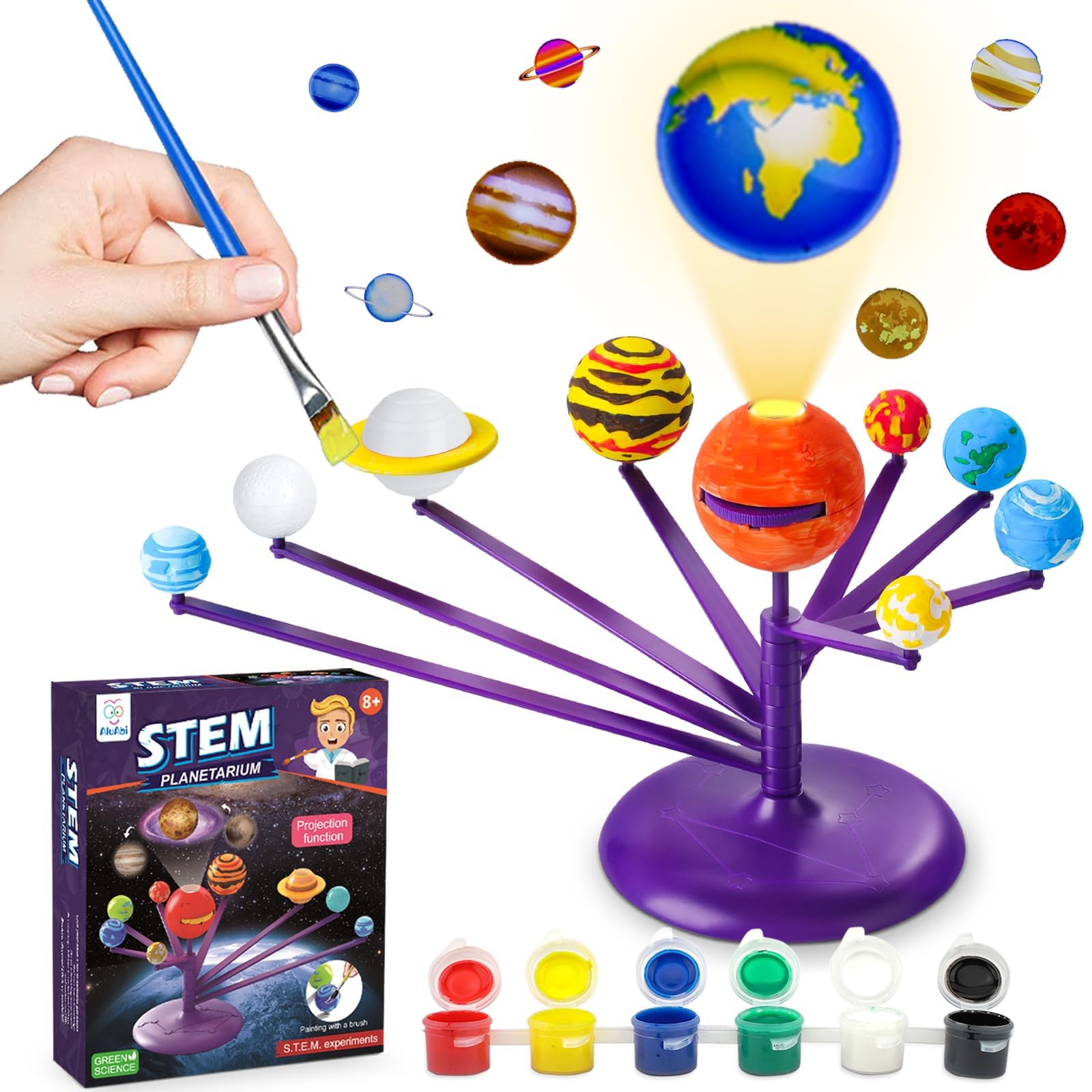 Solar System Model Kit For Kids & Teens- Paint & Build Planet Model,Stem Solar System Painting Craft Kits With Planetarium Proje