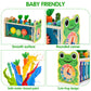 6-in-1 Wooden Montessori Toy with Mole Whacking Game & Xylophone for 1-5 Year Old Toddler, Activity Cube for 12+ Month Baby, Mul