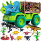 MAGICDINOSAUR Triceratops Truck Toy for Kids 3+ Years, Large Vehicle Carrier with Dinosaur Eggs, Jurassic Dinosaur Figures, Play