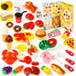 Kids Pretend Play Food Set for Toddler MITCIEN Treat Menu Toys Kids Play Kitchen Accessories Cutting Food Restaurant Toys Toddle