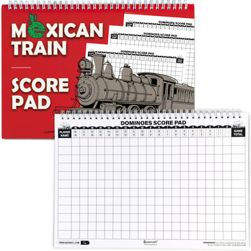 Extra Large Mexican Train Score Pads 11.3x7.9 in - 50-Page Mexican Train Accessories for Classic Domino Game - Mexican Train Score Sheets for Easy Game Tracking