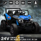 MOLACHI 2 Adjustable Seater Kids Ride on Car Truck  24V Children Electric Cars  4WD Soft Start Kid Remote Control Vehicle  3 Speeds  LED Lights  4 Shock Absorbers  Bluetooth  Music & Horn -Blue