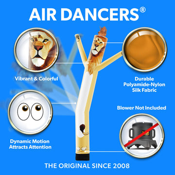 LookOurWay Air Dancers Inflatable Tube Man Attachment - 10 Feet Tall Wacky Waving Inflatable Dancing Tube Guy for Business Promotion - Blower Not Included - Mascot Character Animal Themed - Lion