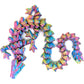 Subpoly 12 Articulated Gem Stone Dragon - New 2024 Ver - Multi Color 3D Printed Plastic Dragon Figure - Rainbow Pearlescent Colors - Interlocked Body Segments and Legs (Medium 12  Dark Rainbow)