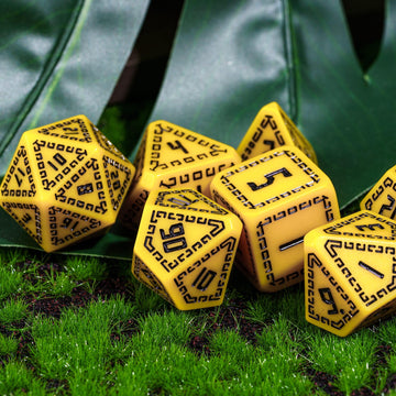HDdais DND Dice Set, 7PCS Polyhedral Dice Set D&D for MTG Dungeons and Dragons Role Playing Game(Yellow)