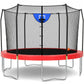 Skywalker Trampolines 12-Foot Jump Ndunk Trampoline With Enclosure Net - Basketball Trampoline, Red