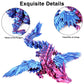 Sumland 3D Printed Dragon With Wings Flying,Crystal Wing Dragon Fidget Toys, Blue Purple