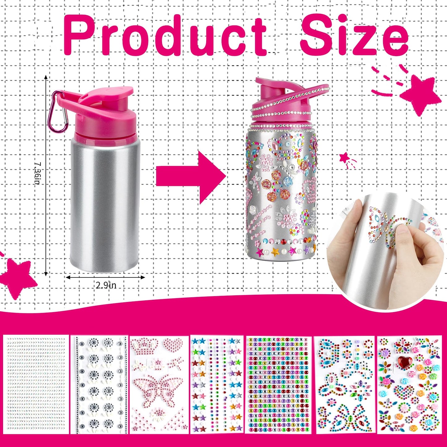 Gift For Girls, Decorate Your Own Water Bottle Kits For Girls, Gifts For 10 Year Old Girl, 8 Year Old Girl Birthday Gift, Easter