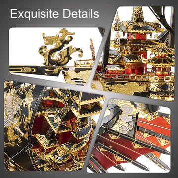 Piececool 3D Metal Puzzles Ship Models Kits To Build For Adults, The Wind Breaker Ship Model Building Kit, Brain Teaser Diy Craft Toys Gifts For Teens Man Woman Family- 709 Pcs
