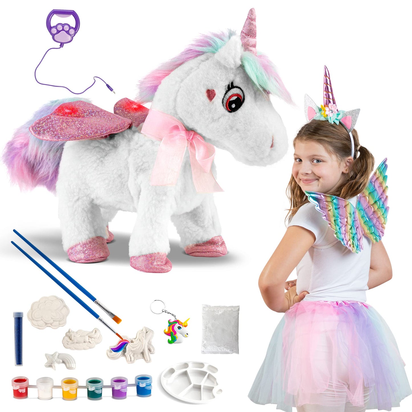 Unicorns gifts for girls unicorn toys for 3 year old girls and up multifunction remote control unicorn costumes for girls DIY pa