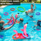 Camlinbo 15 Pcs Inflatable Flamingo Pool Toys Ring Toss Pool Game, Flamingos Luau Party Decor Hawaiian Beach Toys Carnival Outdo
