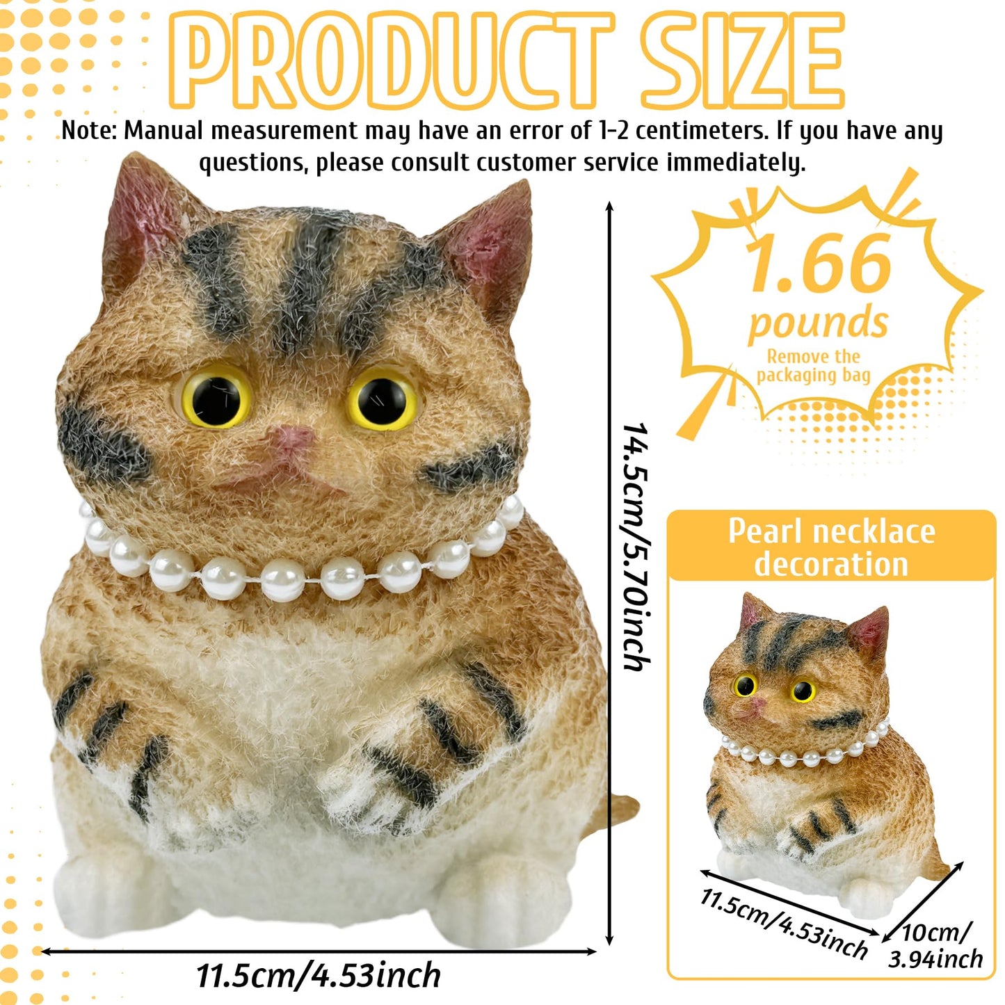Xpqkdc Taba Stress Cat Toys - Big Stress Relief Toys, Handmade Super Soft Tpr Cat, Large Cat Squeeze Toys For Kids & Adults, Squ