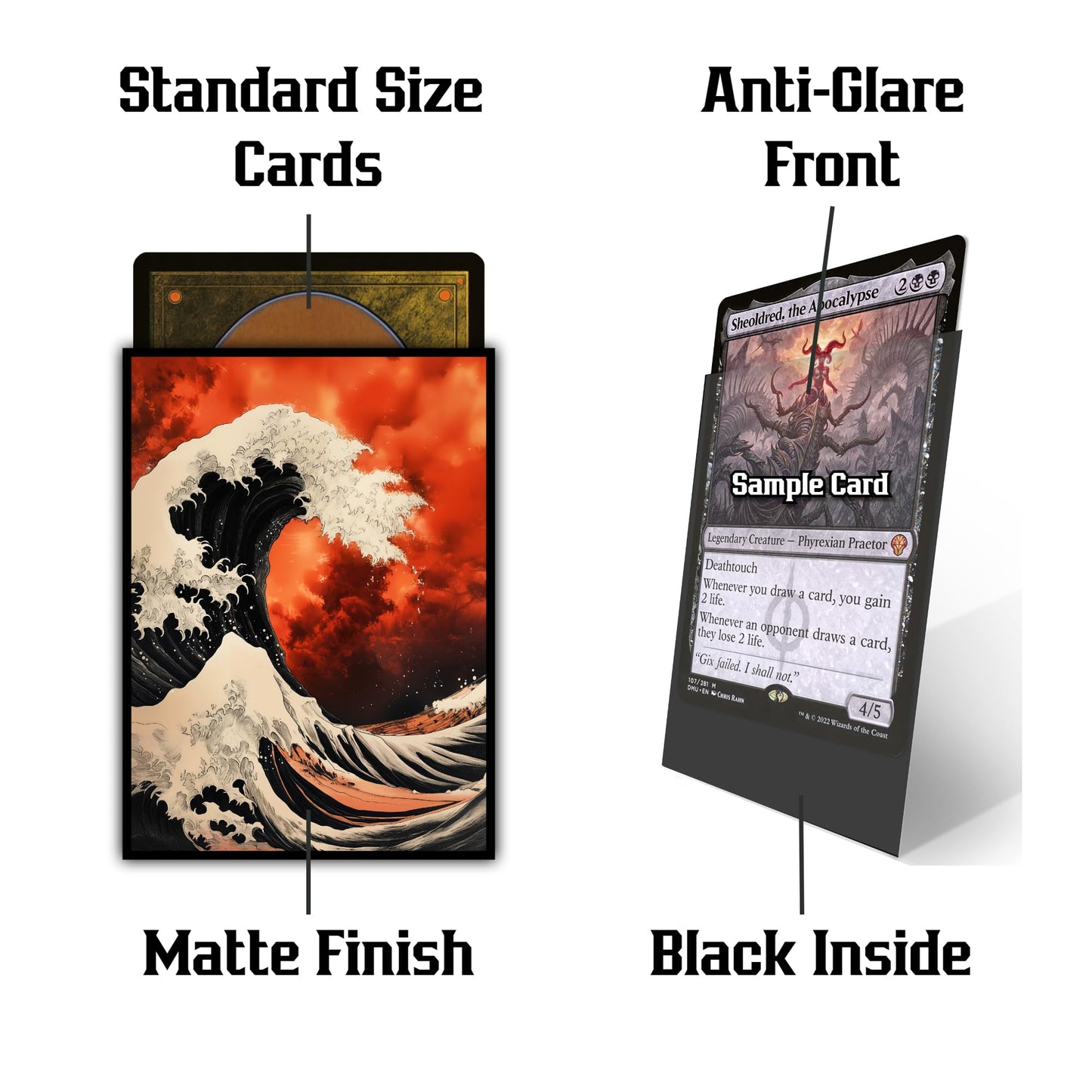 (Great Fire Wave) - 100ct Matte TCG/MTG Card Art Sleeves by Ai protective covering