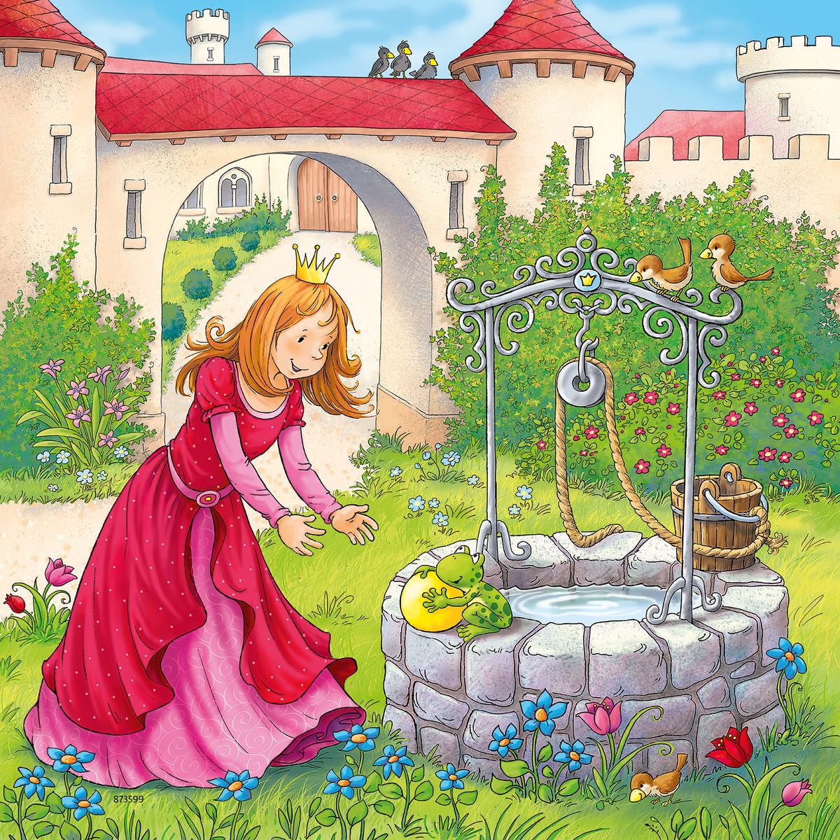 Ravensburger Rapunzel, Red Riding Hood, And The Frog King Puzzle Set | 3 X 49-Piece Jigsaw Puzzles | Unique Piece Design | Fosters Brain Development In Kids | Fsc Certified Materials