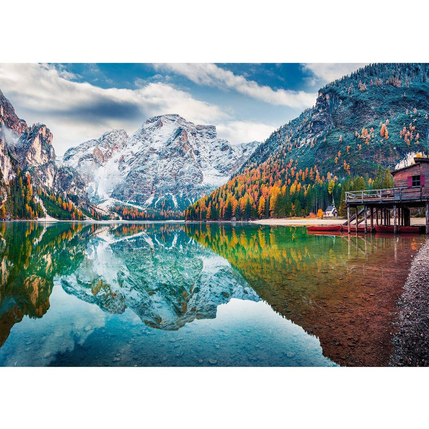 Rocorose 1000 Piece Jigsaw Puzzle Autumn of Italian Alps Naturpark Floor Puzzle for Kids mature-themed