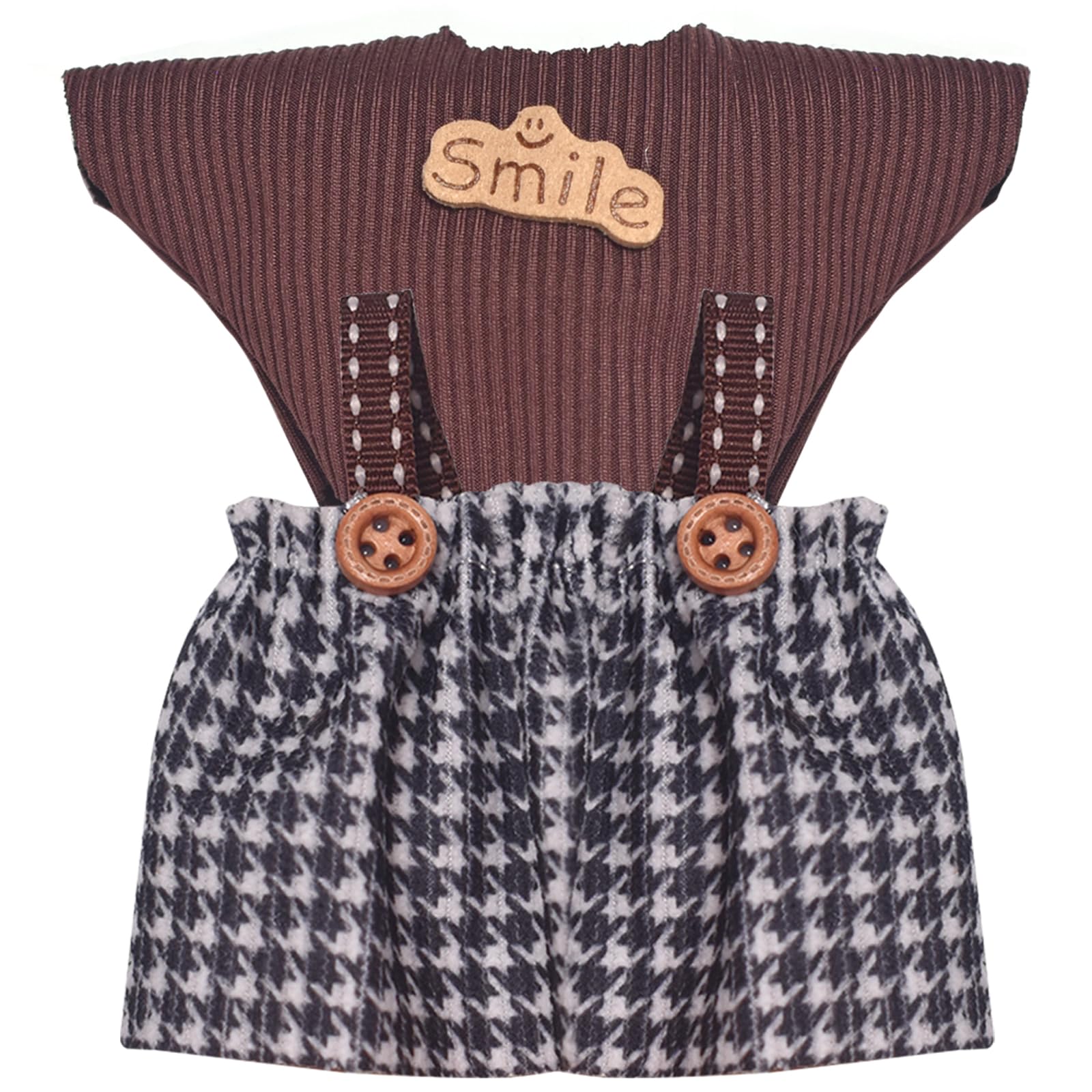 WASAFV Clothes for Labubu (NO Doll) fit a 17cm(6.69)  enhanced Outfit with Accessories  Soft & Stylish Hand-Woven Doll Set  Two-Piece Set 01