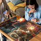 Playmat for MTG with Zones (2 Pack), Card Game Mat Non-Slip Rubber Base and Stitched, 24 x 14 inch TCG Play Mat for MTG and Othe