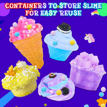 Slime Kit For Girls, Ice Cream Slime Kit,Fluffy Slime Making Kit, Diy Slime Making Kits, Kids Slime Creation Kit And Super Birth