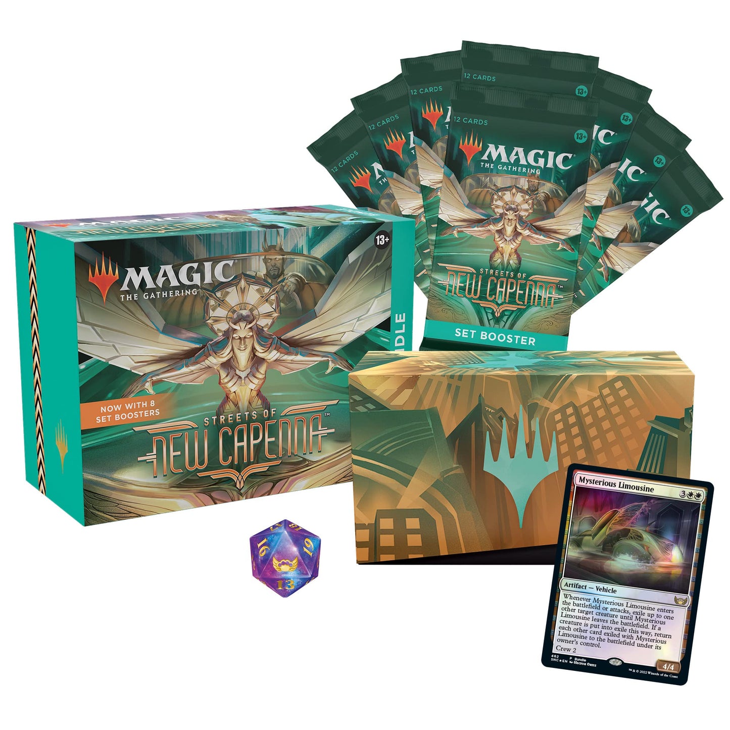 Magic: The Gathering Streets Of New Capenna Bundle | 8 Set Boosters + Accessories