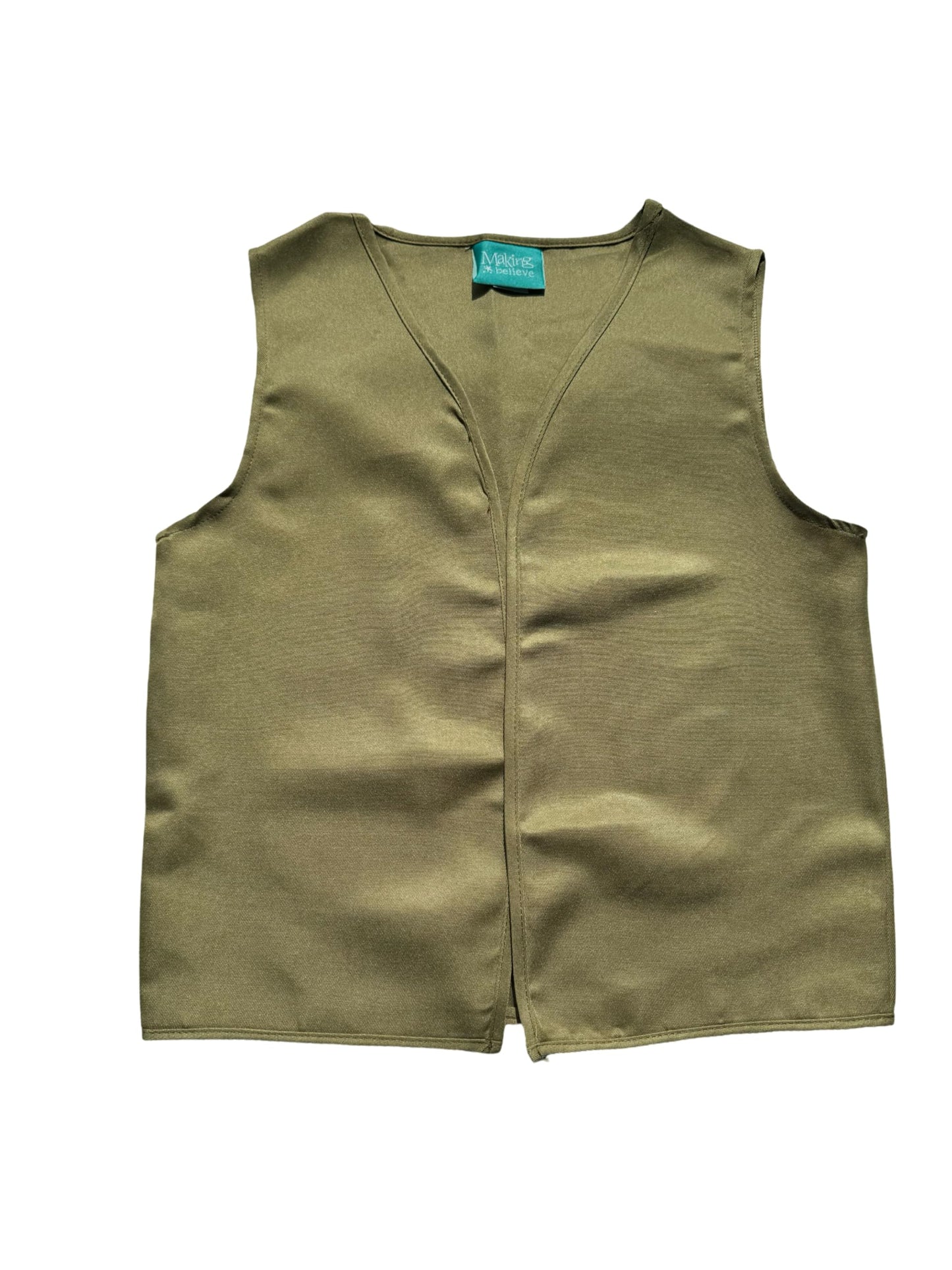 Boys Peasant Costume Vest - X-Large 10-12 - Khaki/Olive
