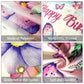 LDWLYW Butterfly Birthday Backdrop Butterfly Happy Birthday Banner for Women Kids Girl Pink Purple Butterfly Birthday Party Deco