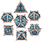 Surpass Dnd Dice 7-Piece Set Metal Dice Set Dragon Eye Dice For Dungeons And Dragons Polyhedra Role Playing Game Set(Blue)
