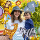 6 Pcs Giant Smile Jungle Safari Animals Balloons,Large Monkey Elephant Zebra Leopard Lion Giraffe Foil Balloons For Wild One Saf