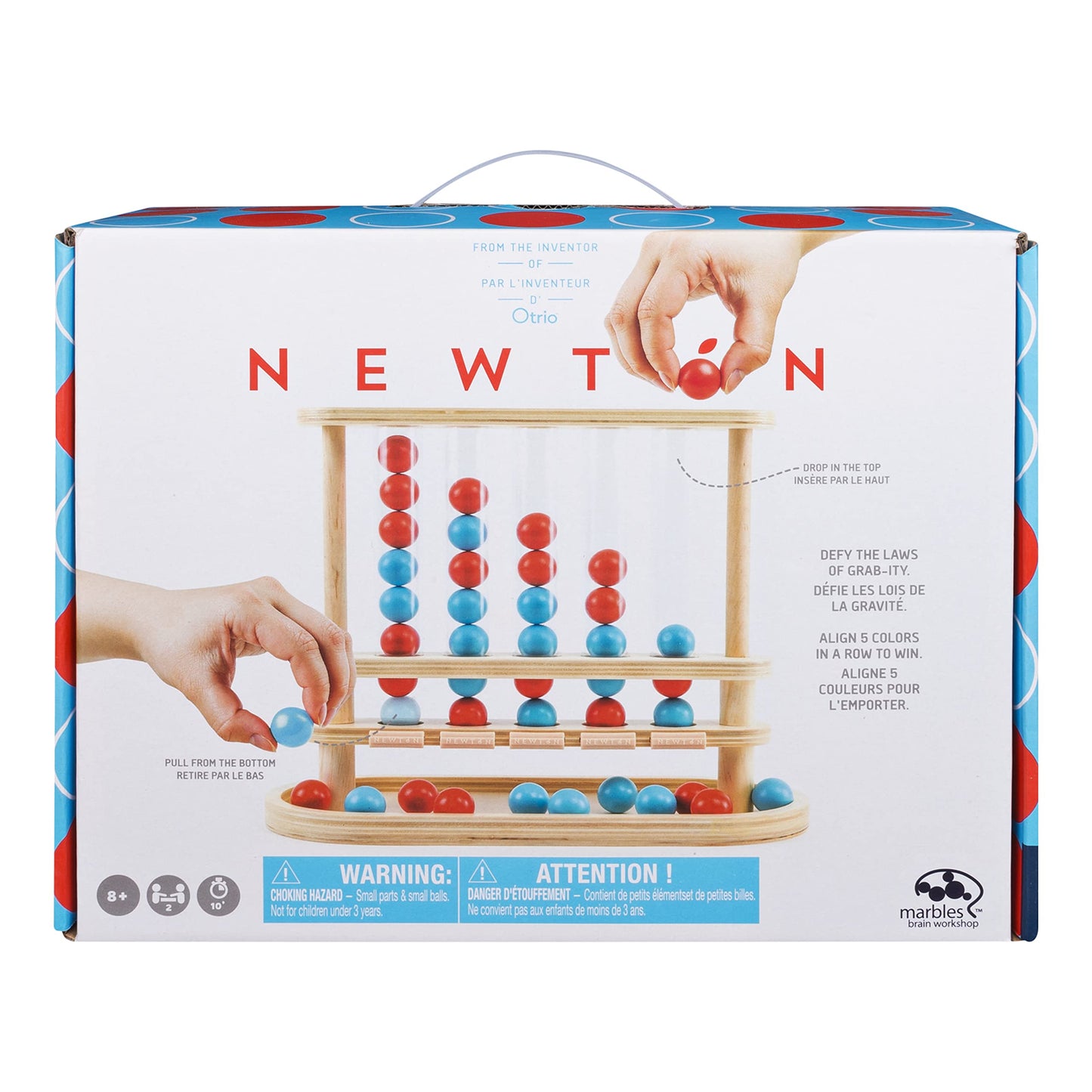 Marbles Otrio Wood Strategy-Based Board Game For Adults, Families And Kids Ages 8 & Up 16.1-Inch L X 15.9-Inch W X 2.5-Inch H