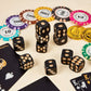10 Pieces Black Skull Dice Halloween Dice 3D Skeleton Dice Decorative Mini Skull Face Gaming Dice 0.7 Inch Cube Dice with Flanne