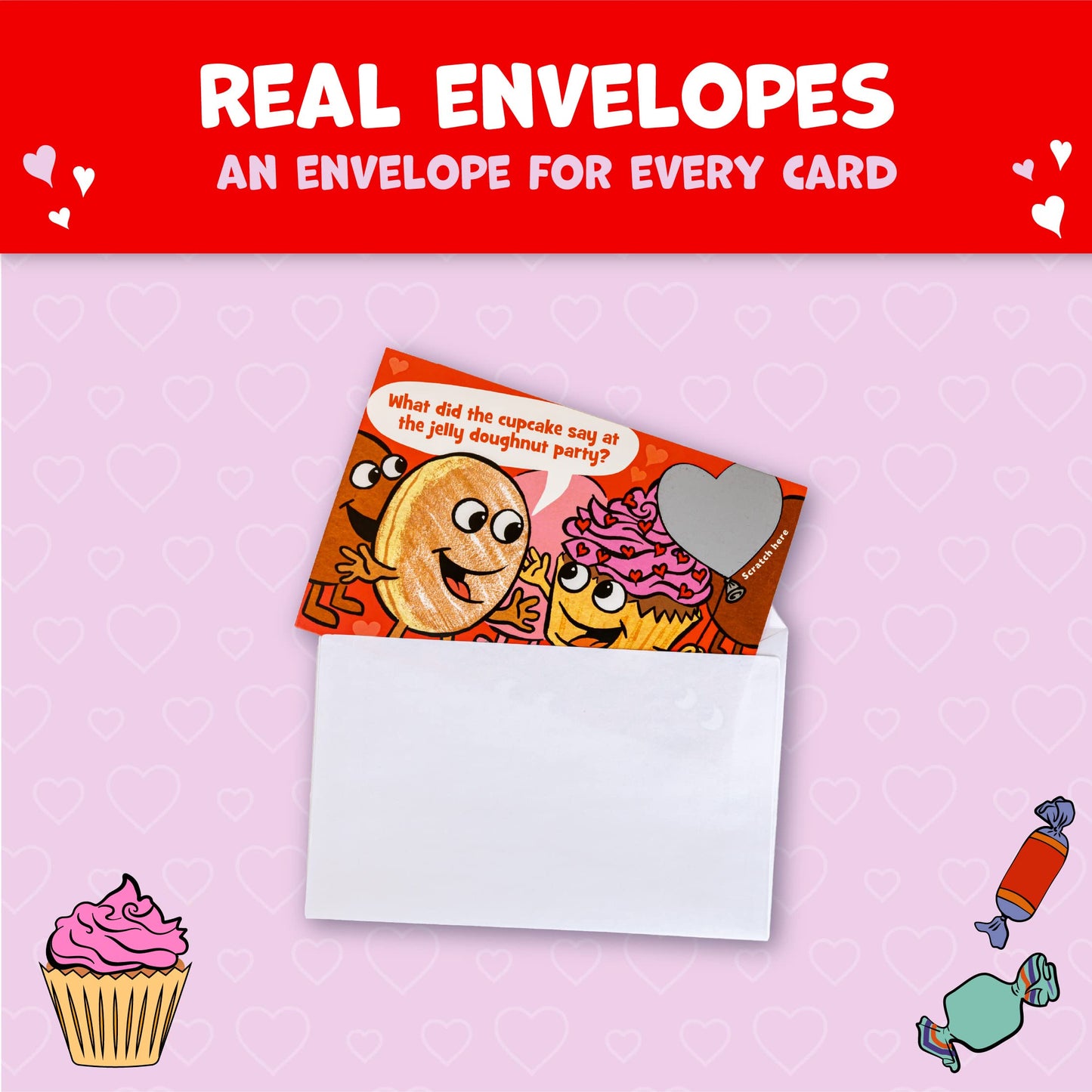 Peaceable Kingdom Valentines Cards for Kids, Set of 28 Scratch-off Jokes, Multicolor