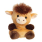 Aurora Adorable Palm Pals Hubert Highland Cow Stuffed Animal - Pocket-Sized Play - Collectable Fun - Brown 5 Inches