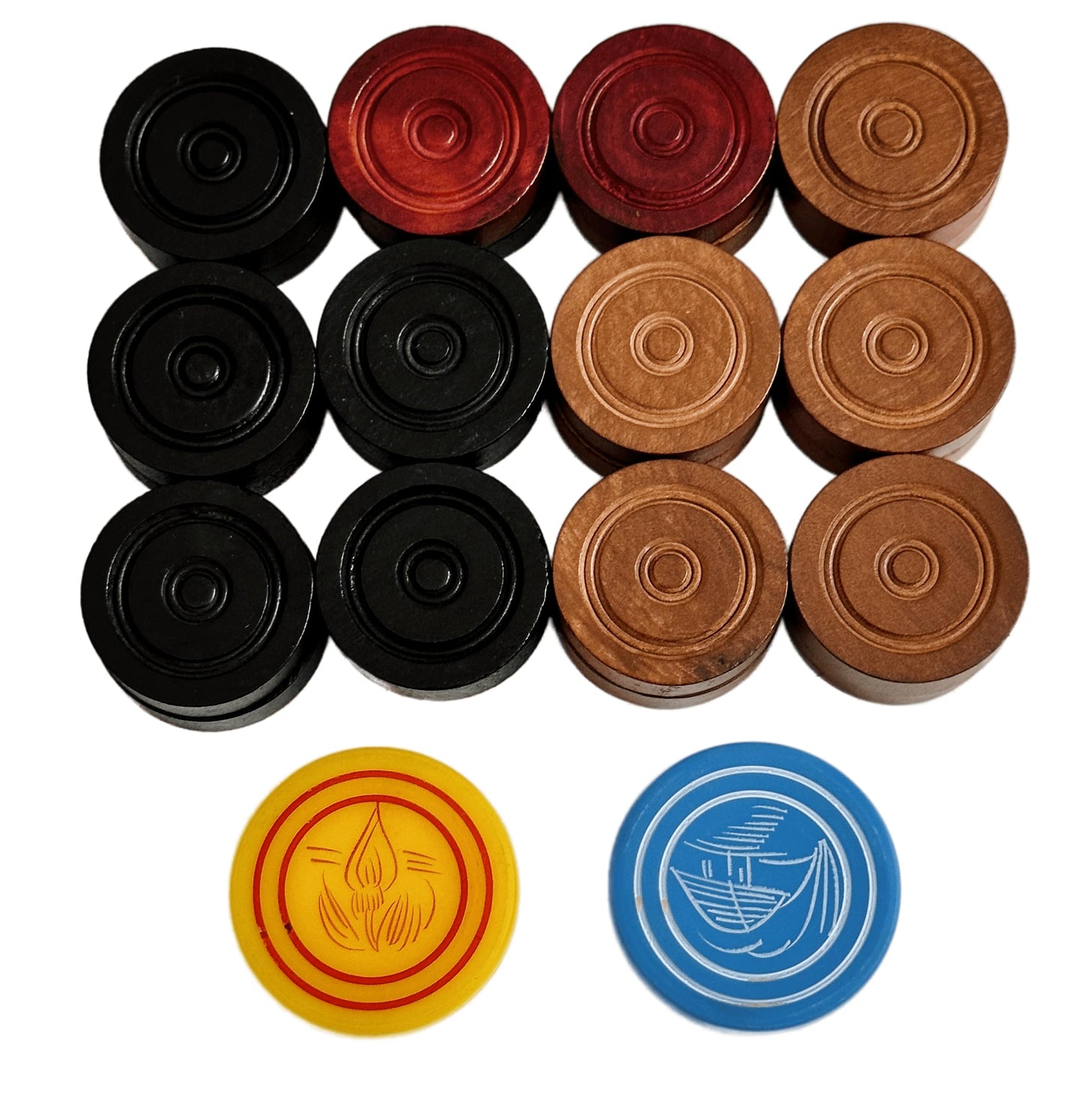 Pam Herbals Professional Carrom Board Game - Wooden with 24 Coins & 2 Strikers, 8mm Size, Ideal for Champions