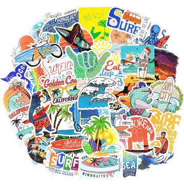 Surf Stickers For Teens Girls Boys Surfing Laptop Stickers For Water Bottles Surfboard Waterproof Vinyl Stickers Surfer Stickers