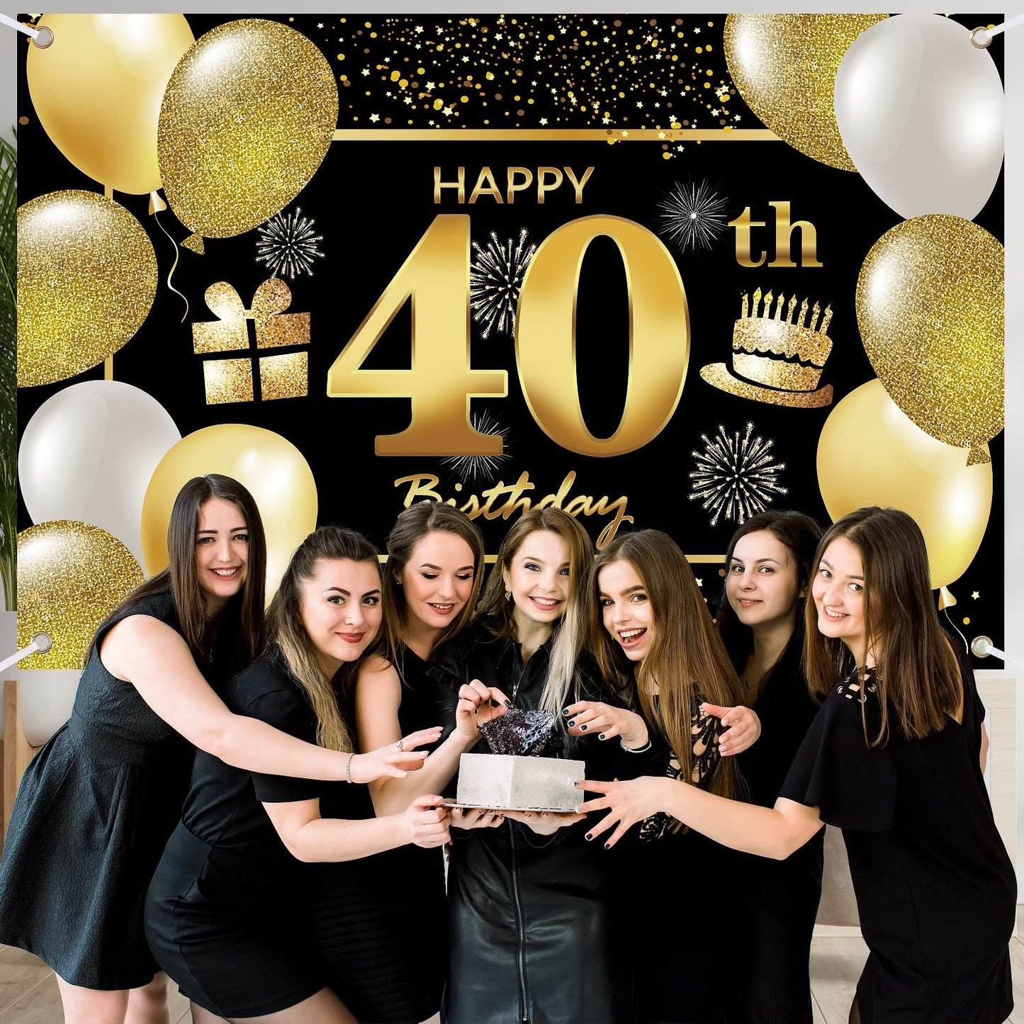 40Th Happy Birthday Banner Birthday Decorations For Men Birthday Party Decorations Birthday Backdrop