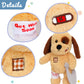 Hopearl Broken Leg Dog Toy, Soft Stuffed Animal Puppy, Comforting Companion, Brown, 12 Inches